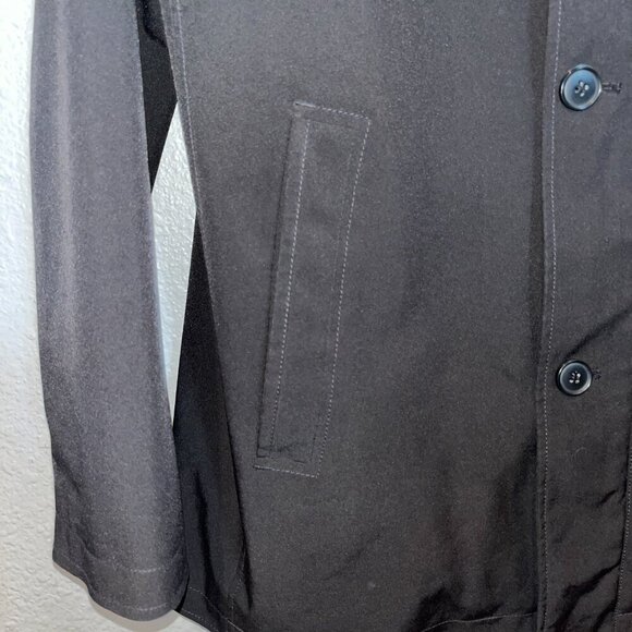 BLACK BROWN 1826 Hooded Jacket - Full Zip Dress Raincoat Overcoat - EUC -40R - Picture 5 of 16